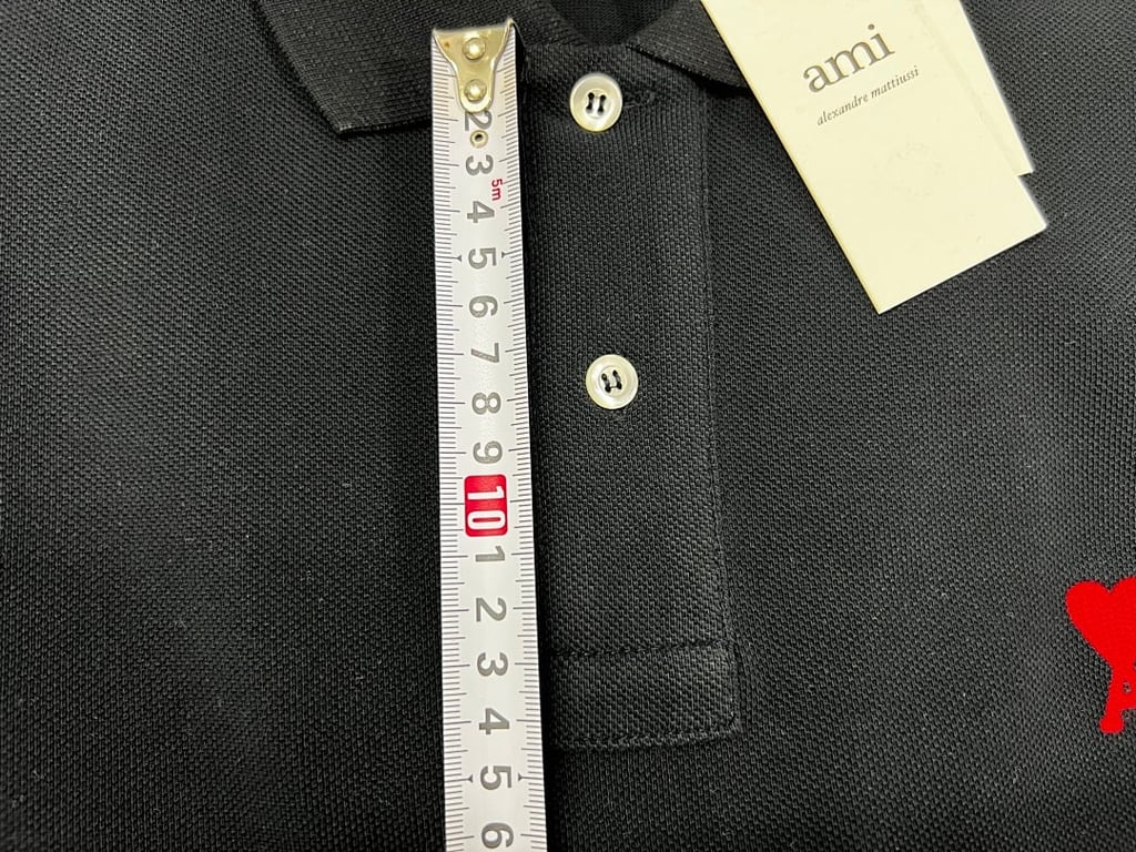 Ami Paris Ami de Coeur Polo Black - 5