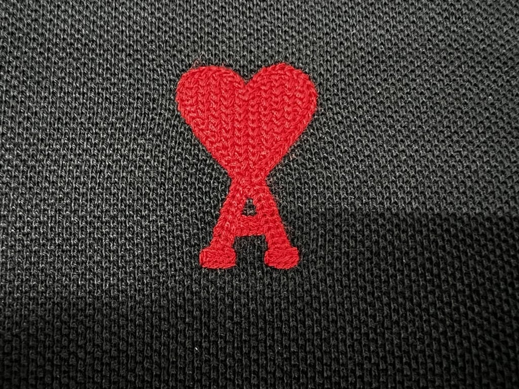 Ami Paris Ami de Coeur Polo Black - 6
