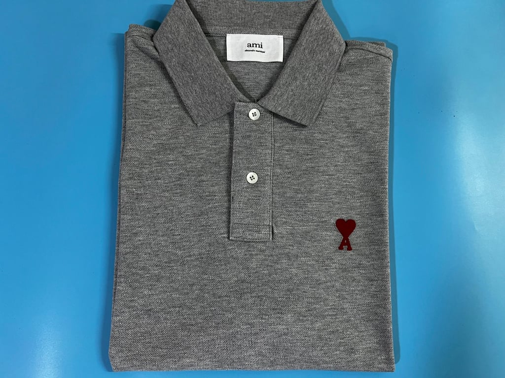 Ami Paris Ami de Coeur Polo Black - 76