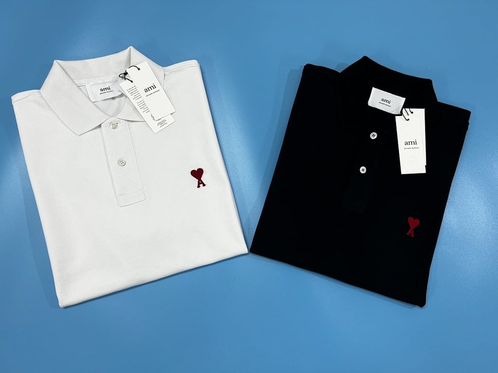 Ami Paris Ami de Coeur Polo Black - 10