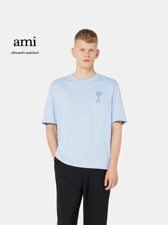 Ami Paris Ami de Coeur T-Shirt Light Blue - 3