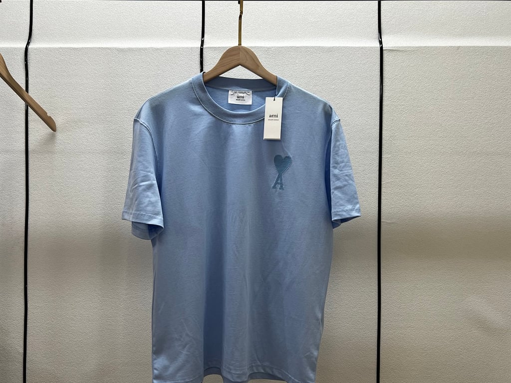 Ami Paris Ami de Coeur T-Shirt Light Blue - 24