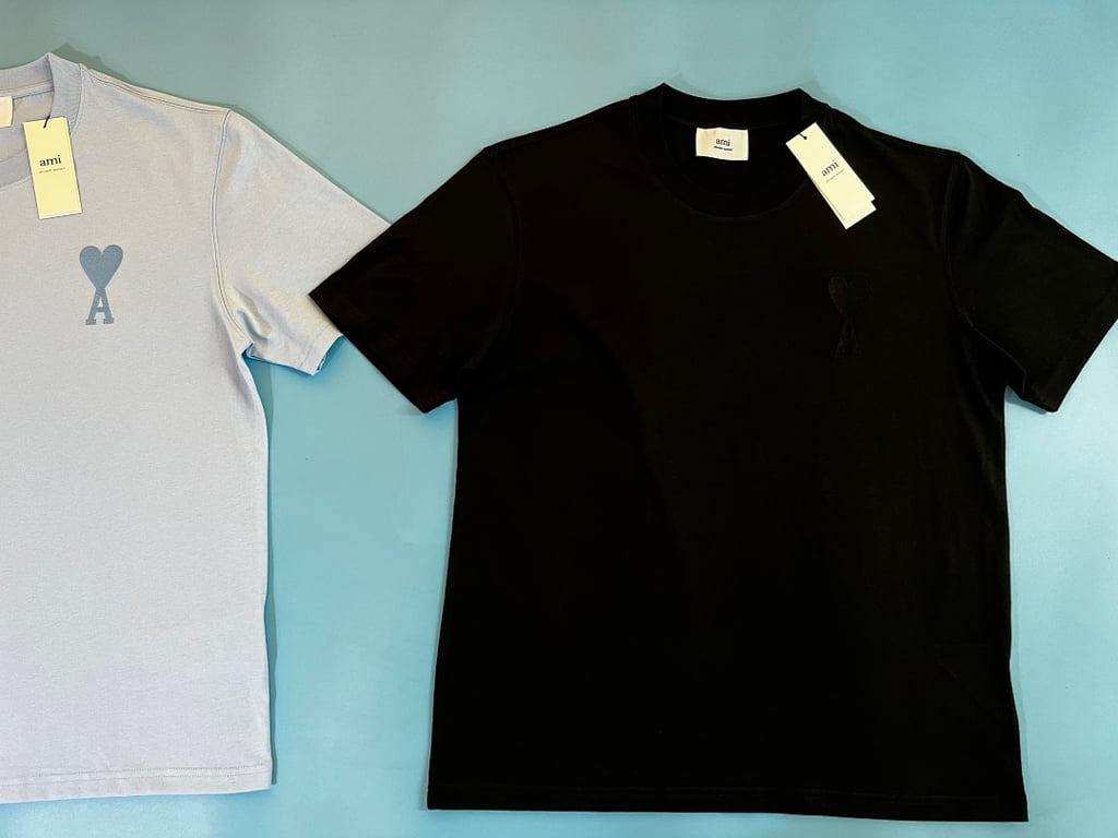 Ami Paris Ami de Coeur T-Shirt Light Blue - 45