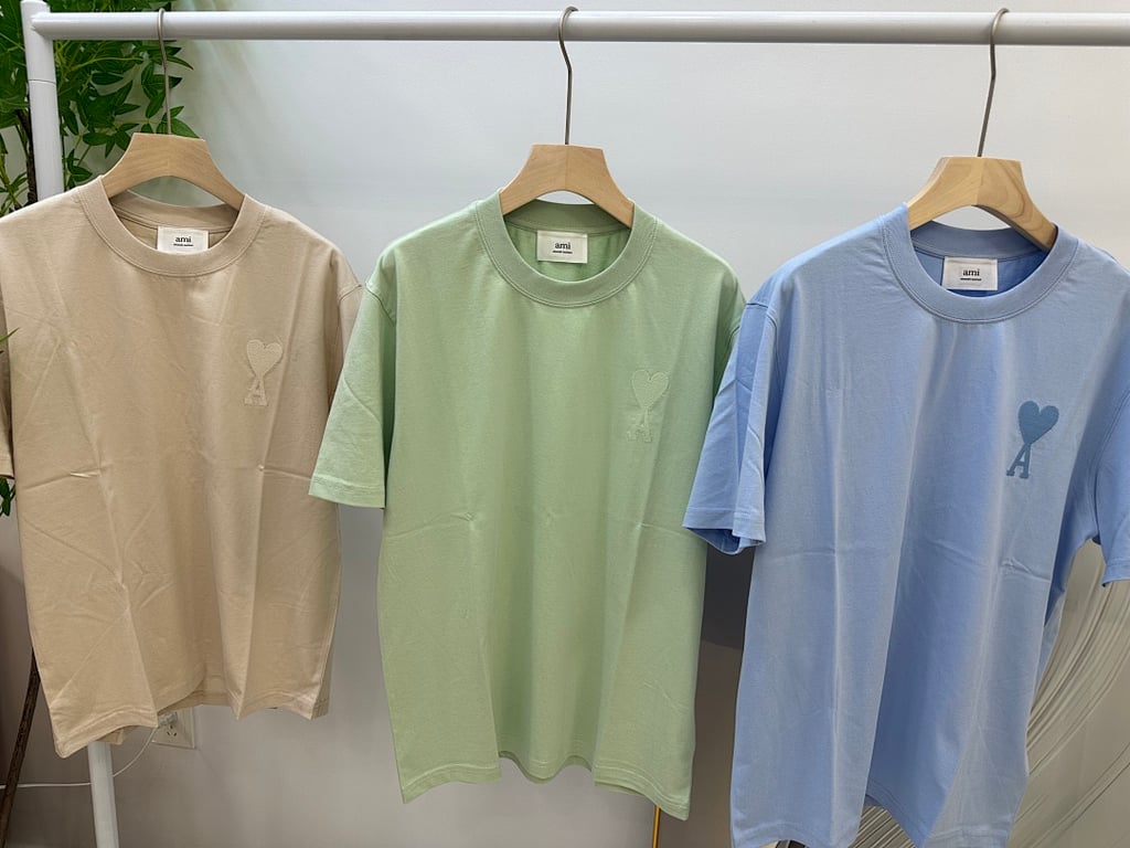 Ami Paris Ami de Coeur T-Shirt Light Blue - 66