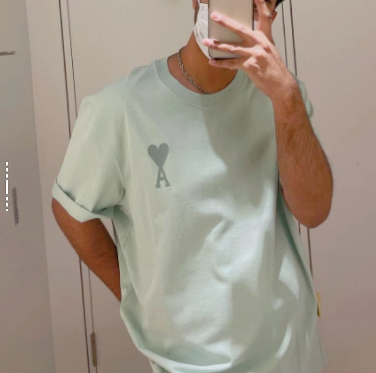 Ami Paris Ami de Coeur T-Shirt Light Blue - 71