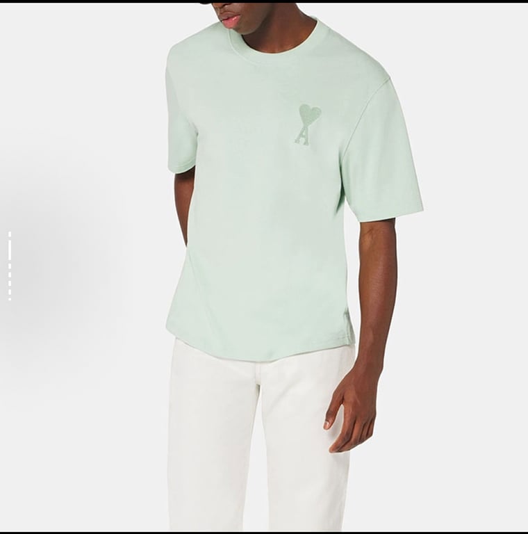 Ami Paris Ami de Coeur T-Shirt Light Blue - 73