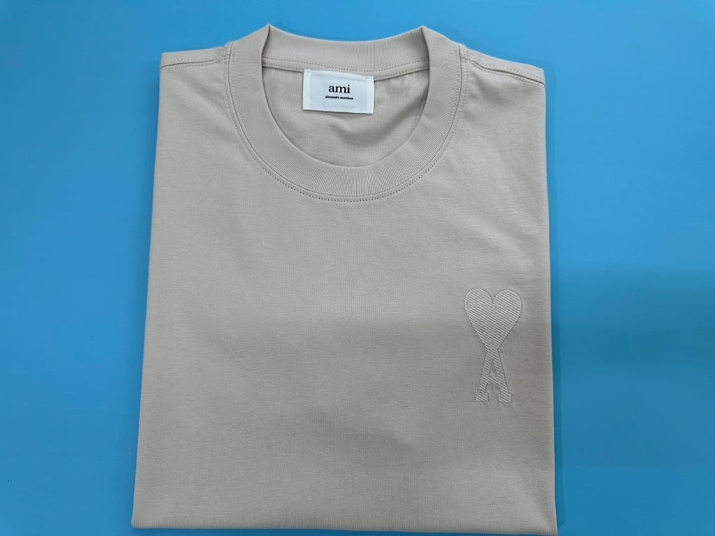 Ami Paris Ami de Coeur T-Shirt Light Blue - 88