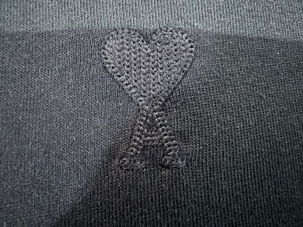 Ami Paris Tonal Logo T-Shirt Black - 32