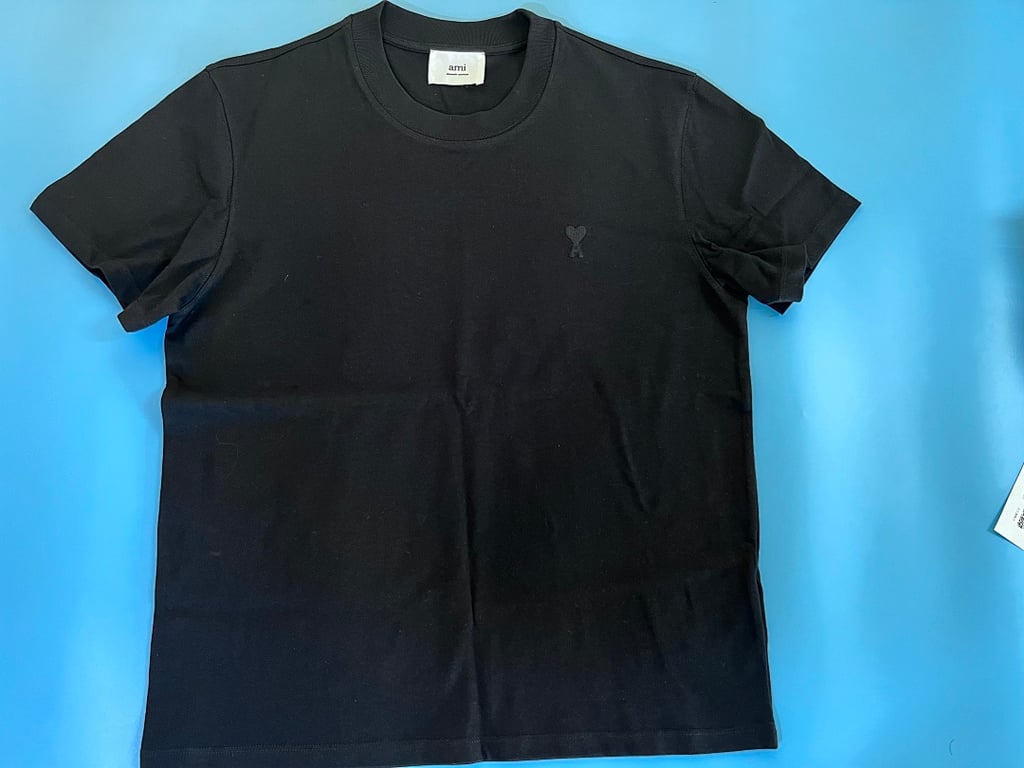Ami Paris Tonal Logo T-Shirt Black - 5