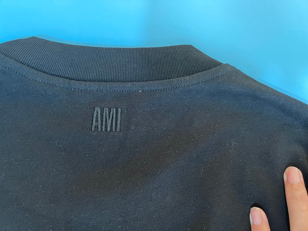 Ami Paris Tonal Logo T-Shirt Black - 7