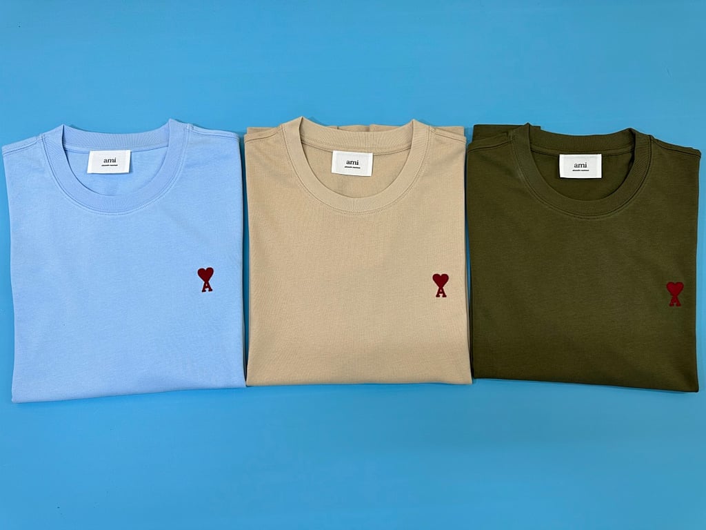 Ami Paris Ami de Coeur T-Shirt Beige - 16