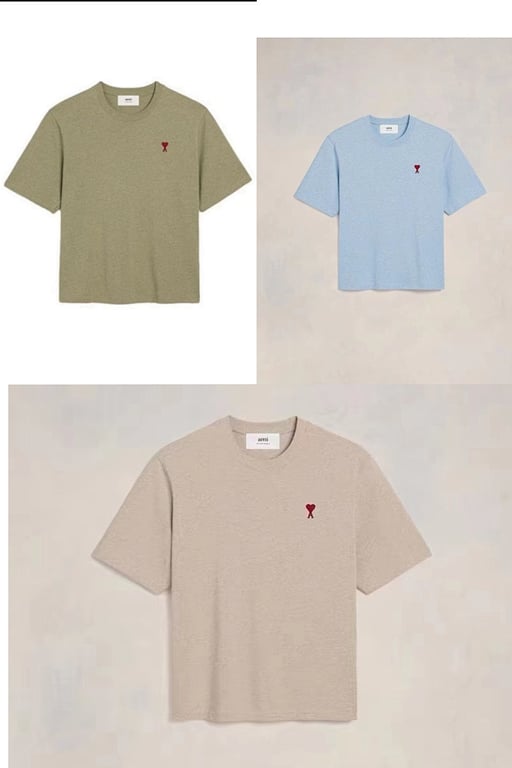 Ami Paris Ami de Coeur T-Shirt Beige - 5