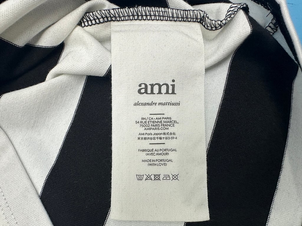 Ami Paris Striped Ami de Coeur T-Shirt - 19
