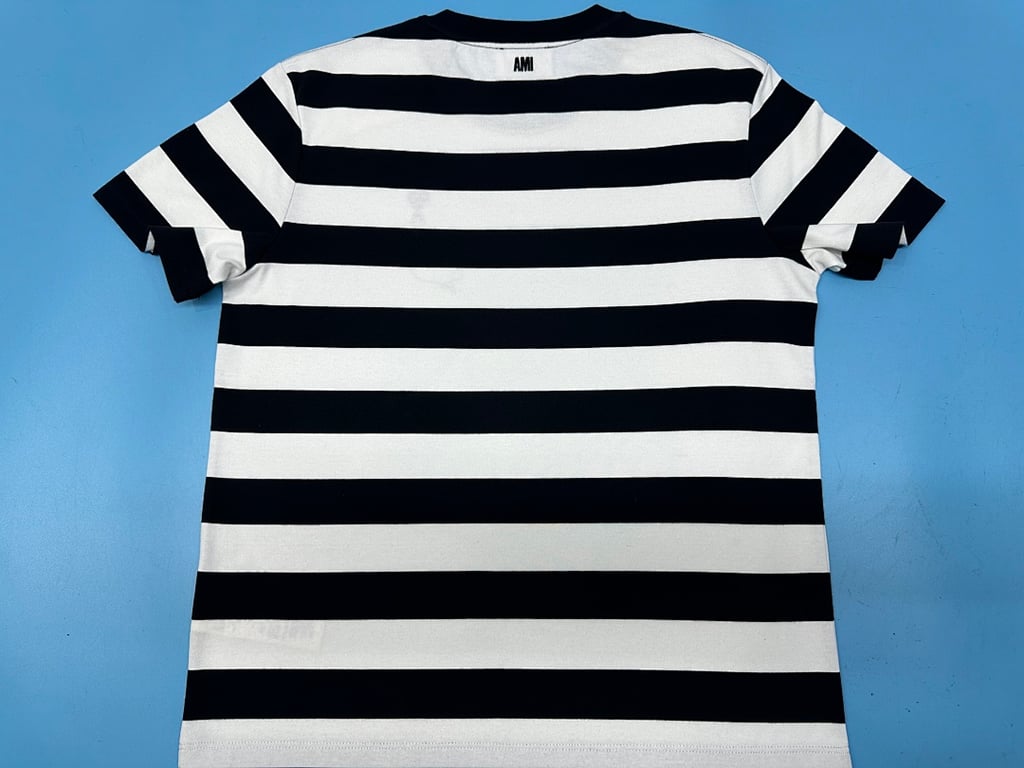 Ami Paris Striped Ami de Coeur T-Shirt - 20