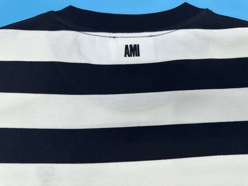 Ami Paris Striped Ami de Coeur T-Shirt - 21