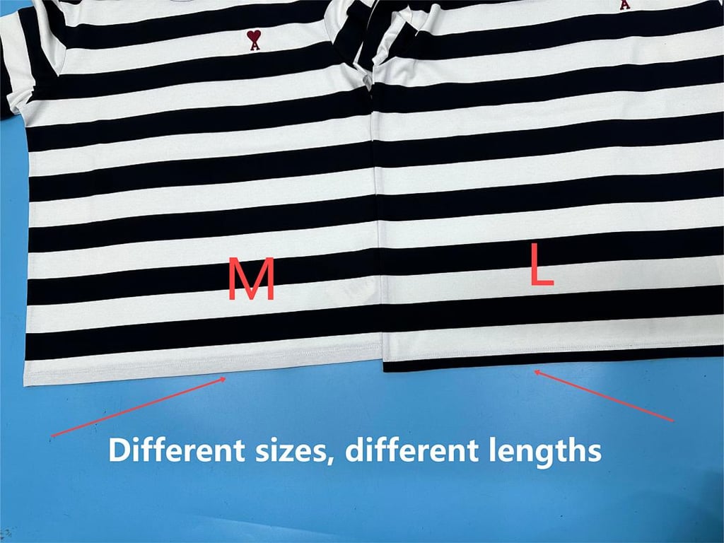 Ami Paris Striped Ami de Coeur T-Shirt - 10