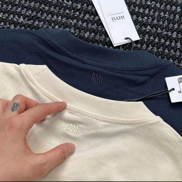 Ami Paris Embroidered Logo T-Shirt - 11