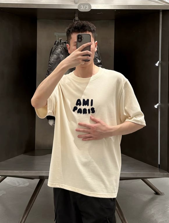 Ami Paris Embroidered Logo T-Shirt - 4
