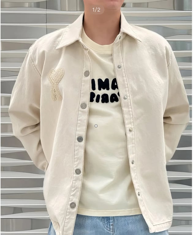 Ami Paris Embroidered Logo T-Shirt - 5