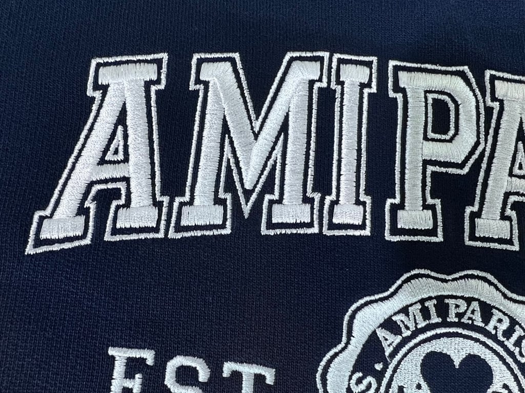 Ami Paris Embroidered Logo Sweatshirt Nautic Blue - 10