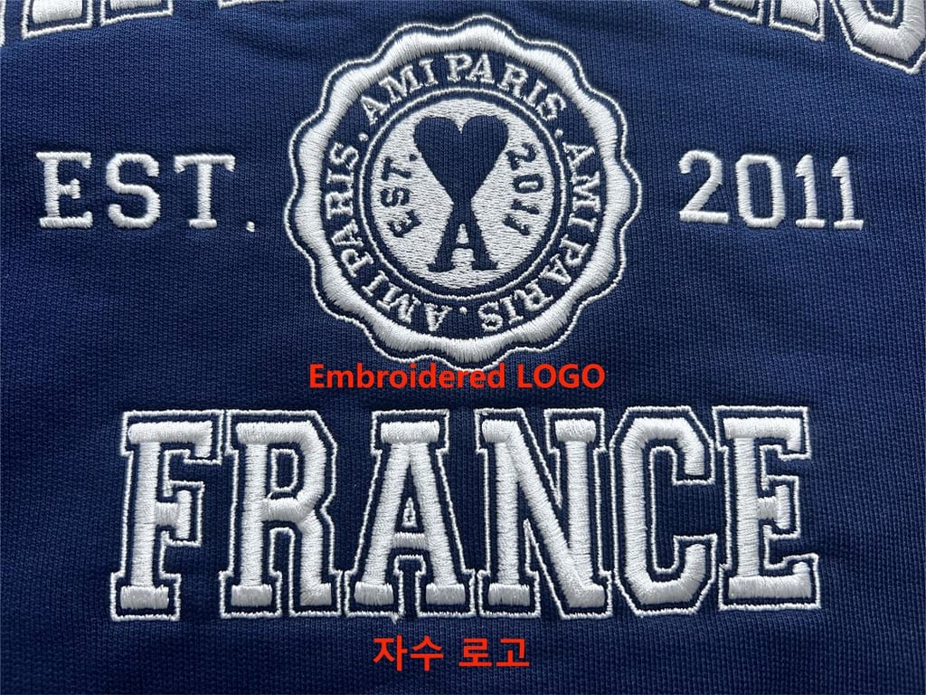 Ami Paris Embroidered Logo Sweatshirt Nautic Blue - 13