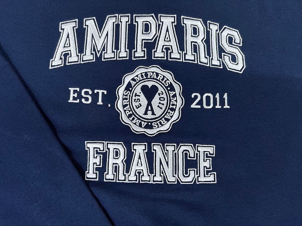 Ami Paris Embroidered Logo Sweatshirt Nautic Blue - 16