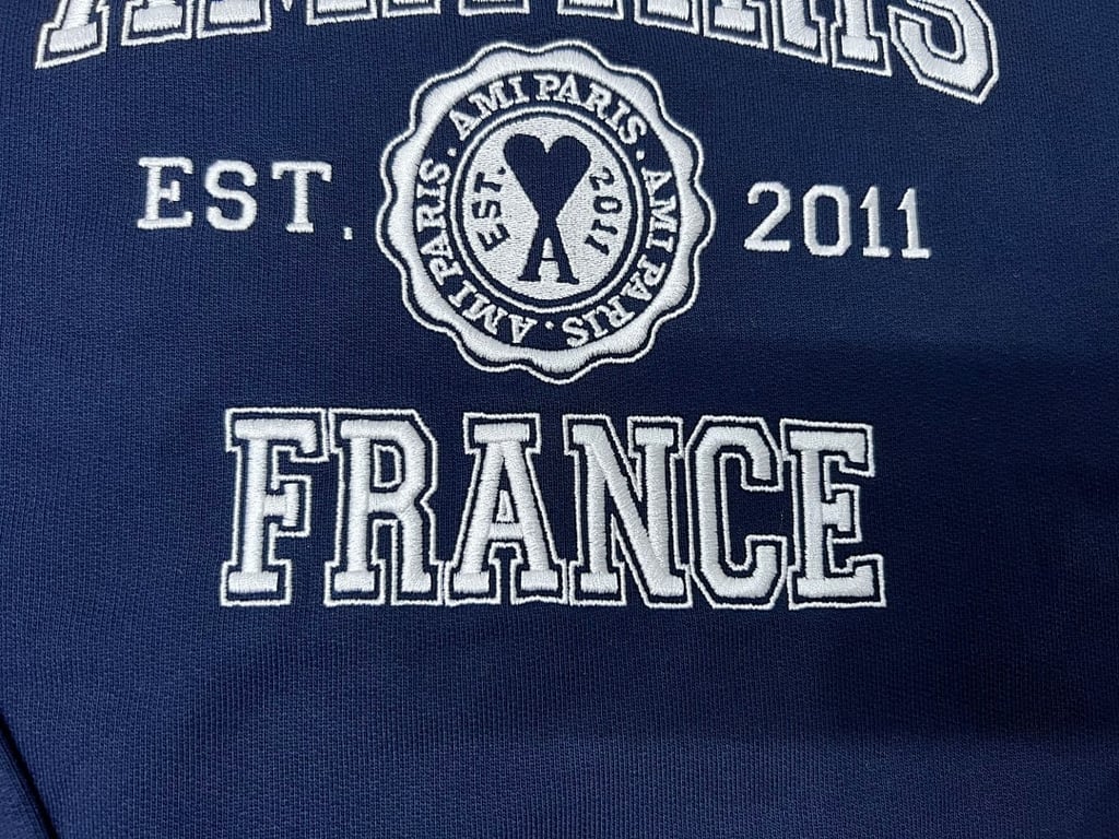 Ami Paris Embroidered Logo Sweatshirt Nautic Blue - 27