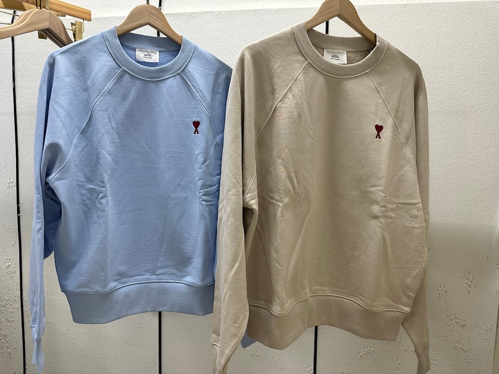 Ami Paris Ami de Coeur Raglan Sweatshirt Beige - 11