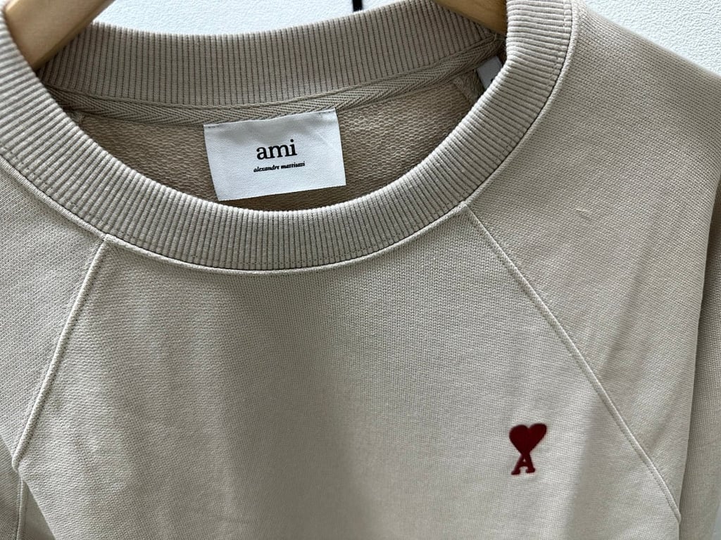 Ami Paris Ami de Coeur Raglan Sweatshirt Beige - 25