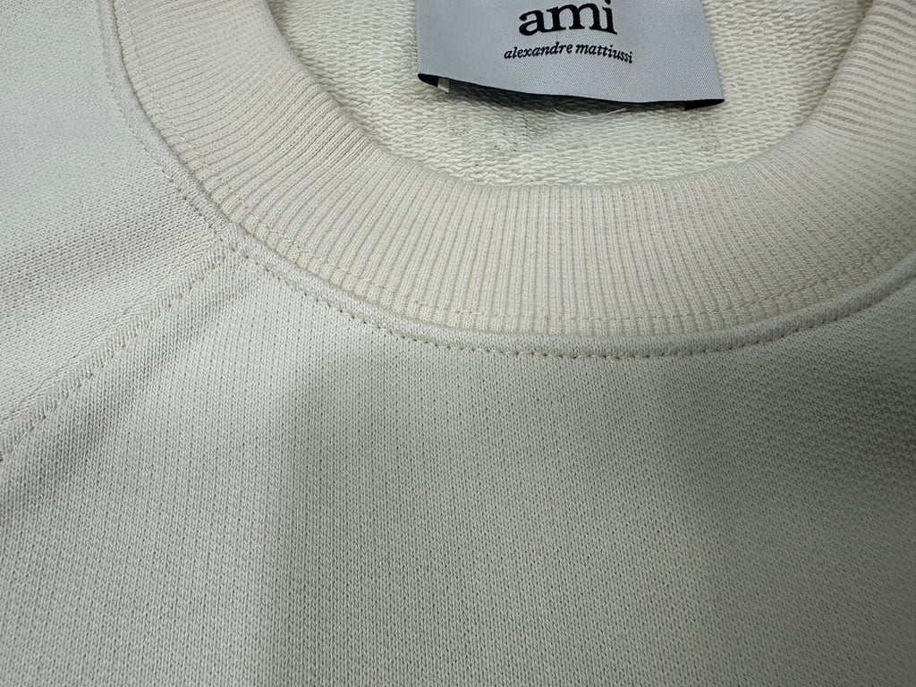 Ami Paris Ami de Coeur Crewneck Sweatshirt Cream - 12