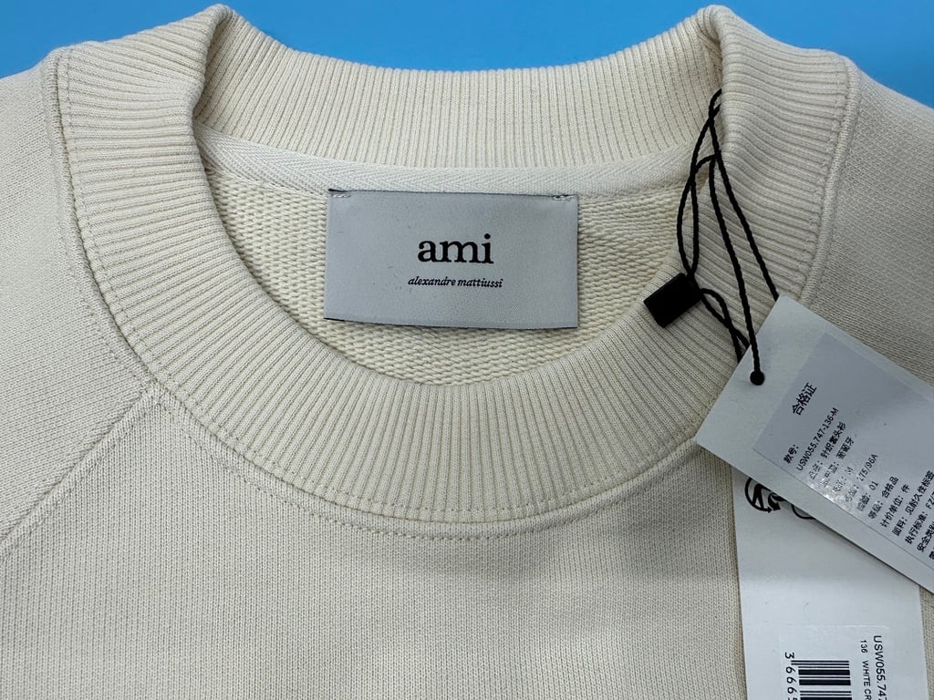 Ami Paris Ami de Coeur Crewneck Sweatshirt Cream - 35