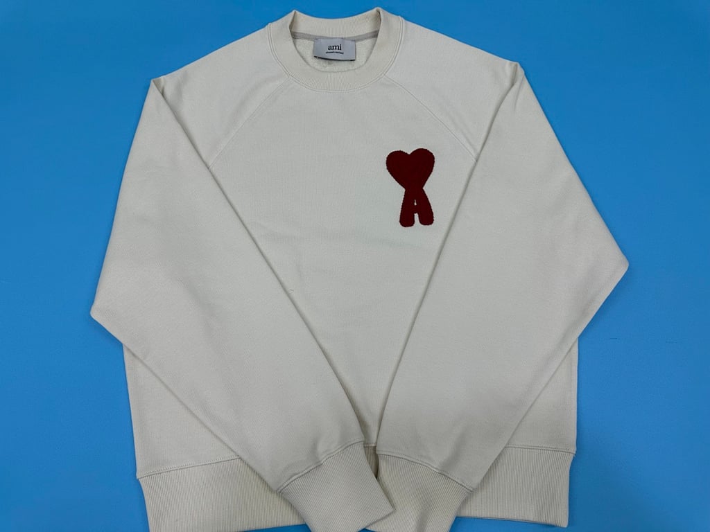 Ami Paris Ami de Coeur Crewneck Sweatshirt Cream - 8