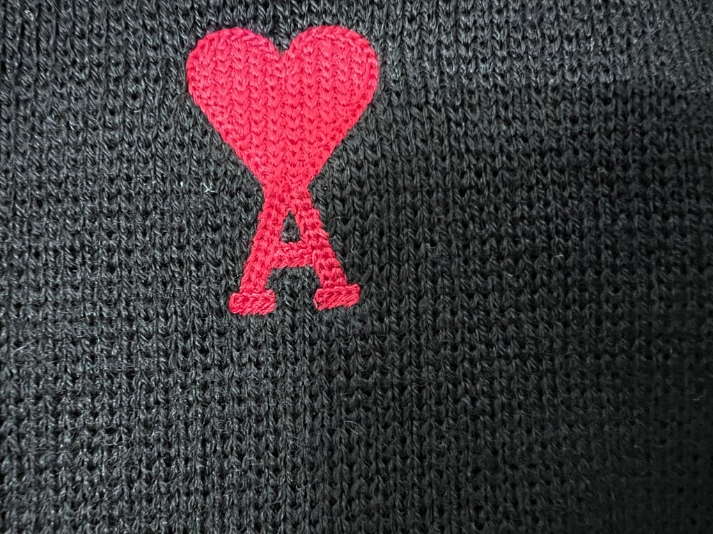 Ami Paris Small Heart Logo Cardigan Black - 9