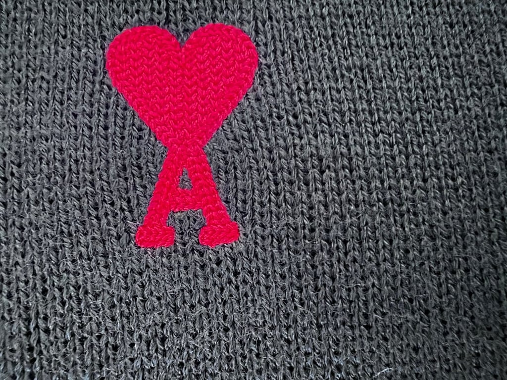 Ami Paris Small Heart Logo Cardigan Black - 14