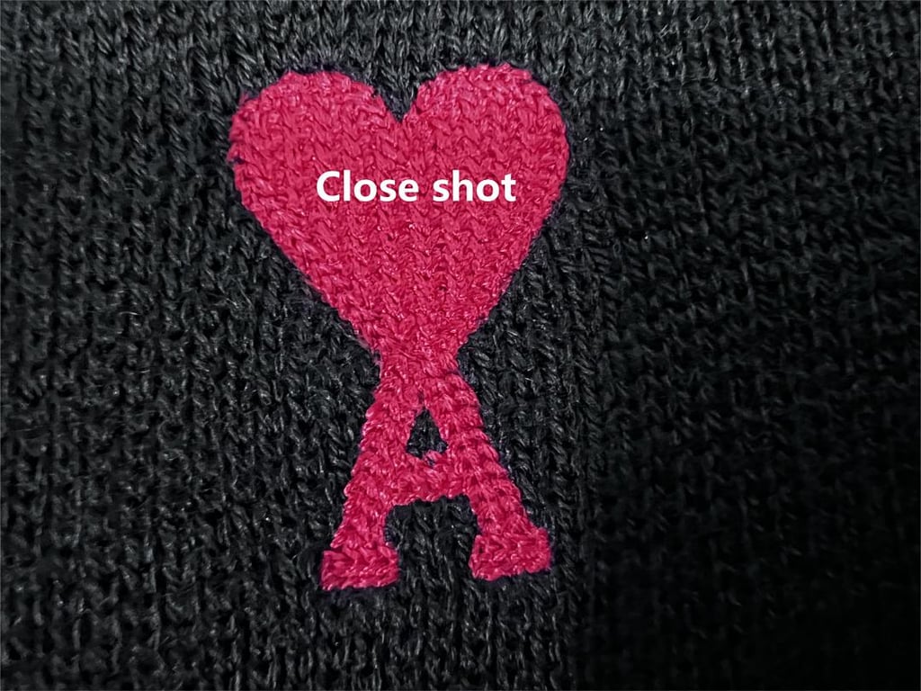 Ami Paris Small Heart Logo Cardigan Black - 18