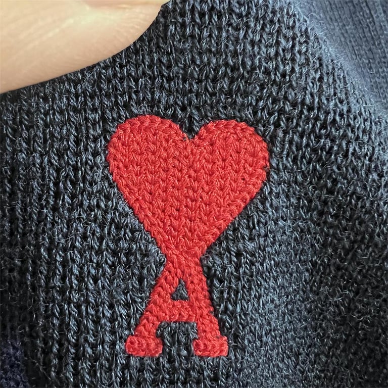 Ami Paris Small Heart Logo Cardigan Black - 27