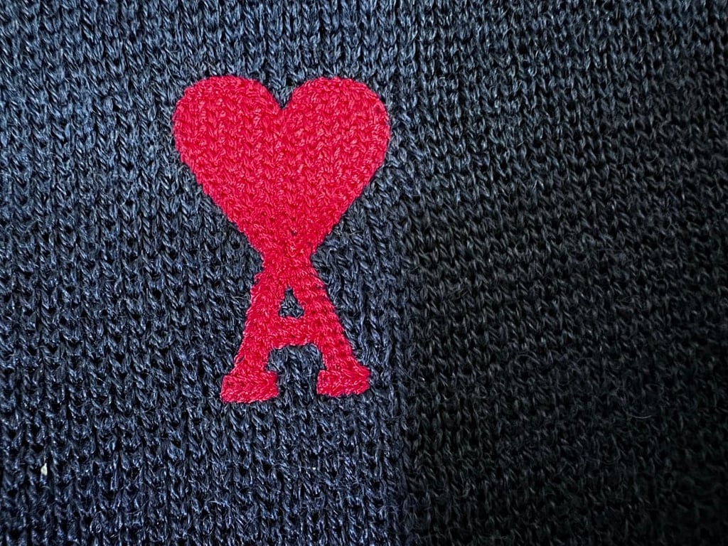 Ami Paris Small Heart Logo Cardigan Black - 37