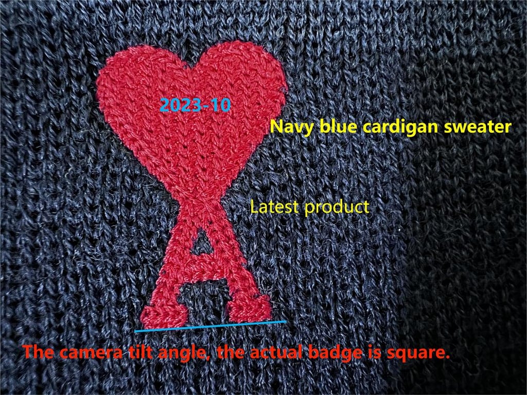 Ami Paris Small Heart Logo Cardigan Black - 44