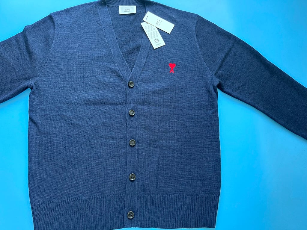 Ami Paris Small Heart Logo Cardigan Black - 61