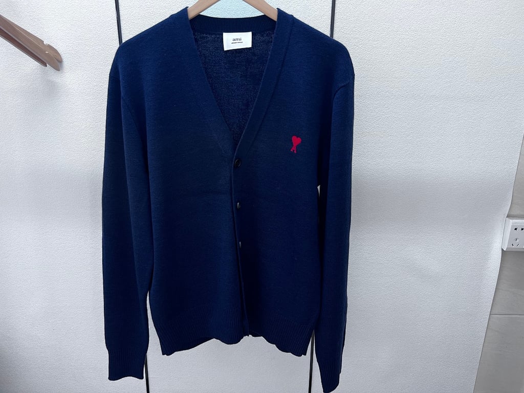 Ami Paris Small Heart Logo Cardigan Black - 62