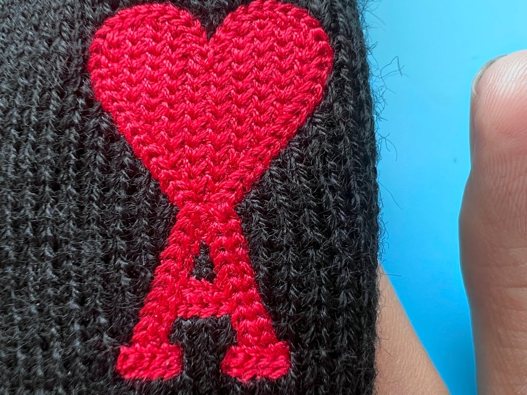 Ami Paris Small Heart Logo Cardigan Black - 70