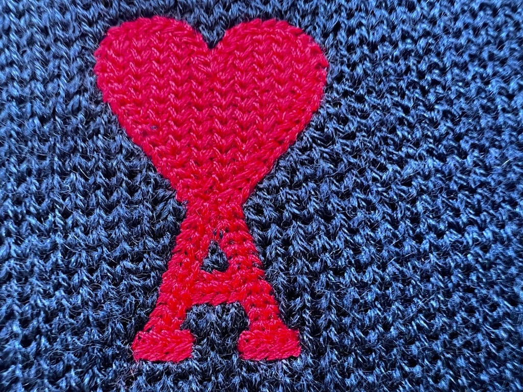 Ami Paris Small Heart Logo Cardigan Black - 73