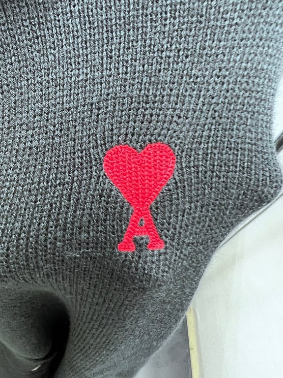 Ami Paris Small Heart Logo Cardigan Black - 77