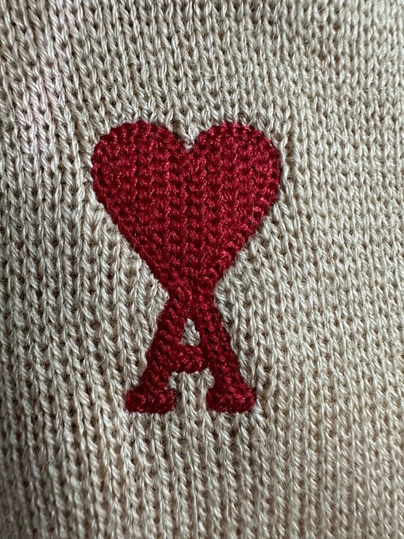 Ami Paris Ami de Coeur Cardigan Beige - 10