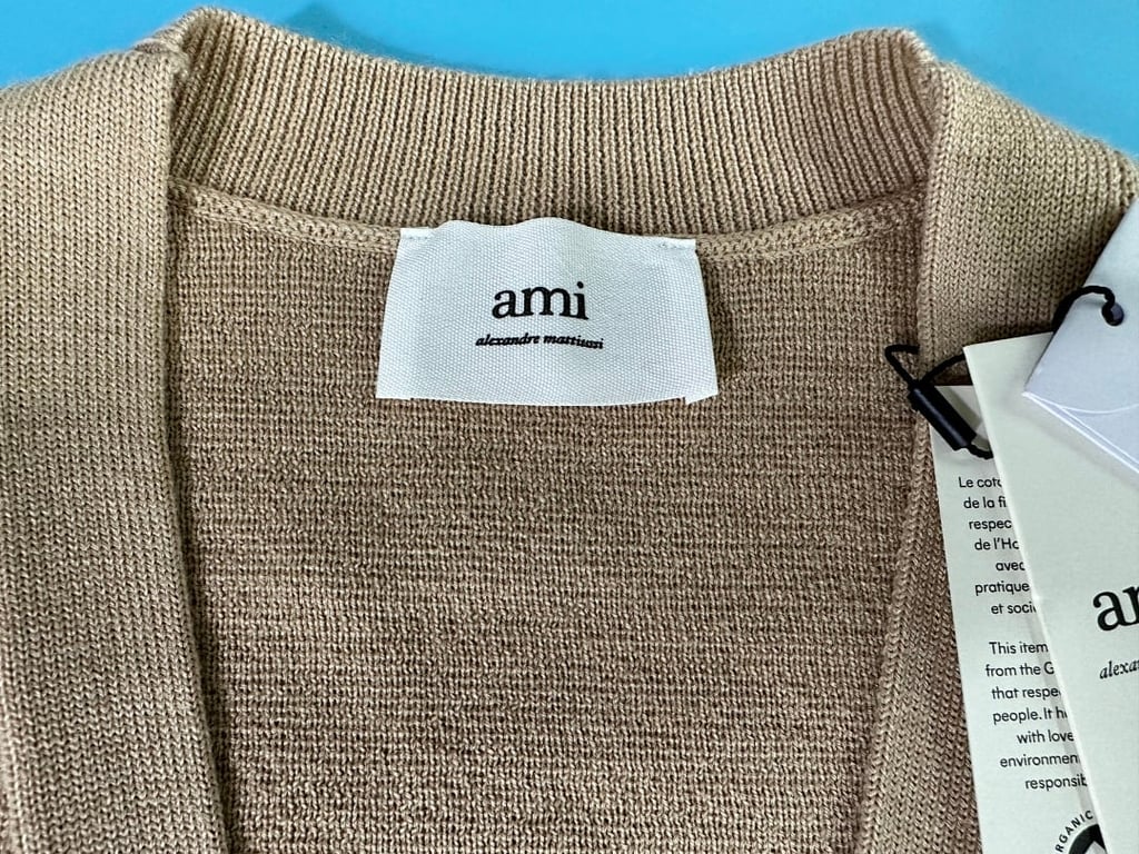 Ami Paris Ami de Coeur Cardigan Beige - 15
