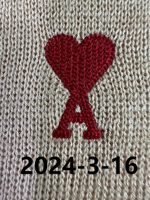 Ami Paris Ami de Coeur Cardigan Beige - 17