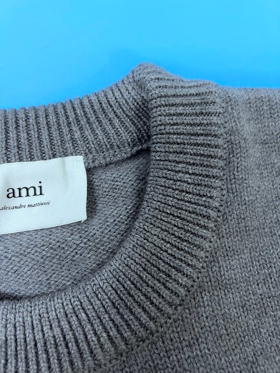 Ami Paris Big Heart Grey Sweater - 11