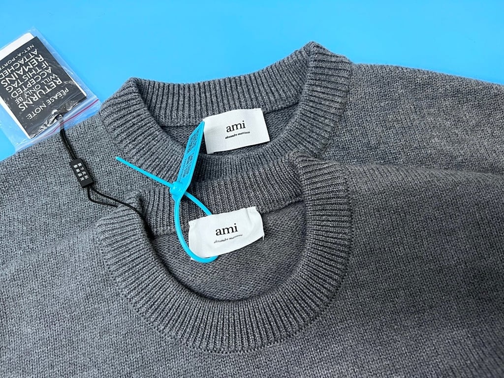Ami Paris Big Heart Grey Sweater - 14