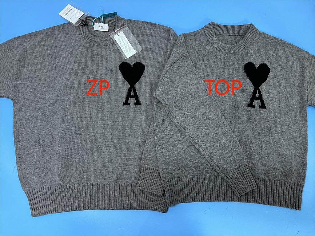 Ami Paris Big Heart Grey Sweater - 20