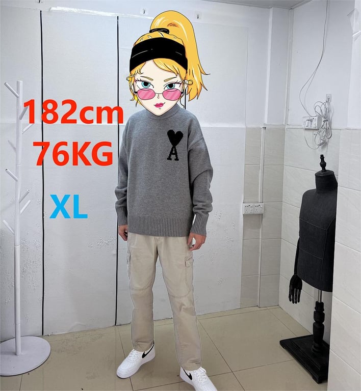 Ami Paris Big Heart Grey Sweater - 3